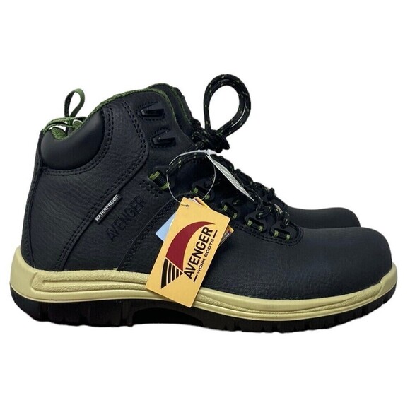 Avenger Breaker Safety Toe Work Boots Black Green Leather Men\'s 9 M NEW NIB main image 4